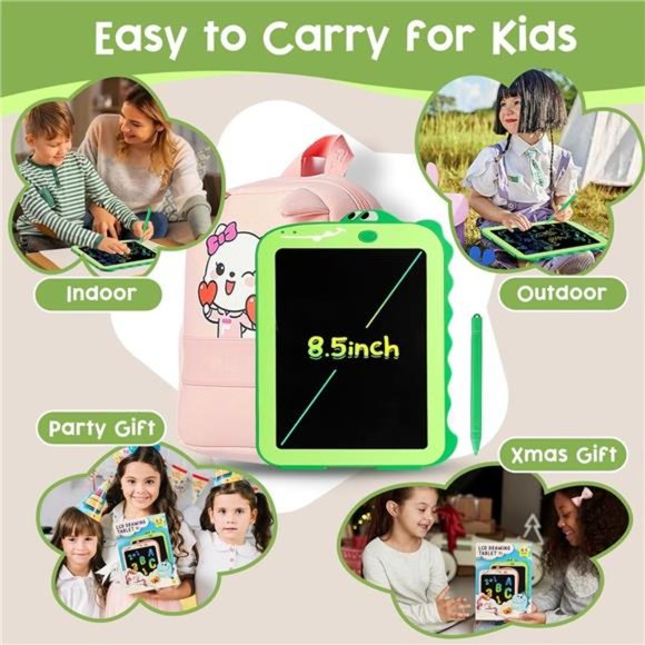 LCD Writing Tablet for Kids, Colorful Drawing Board, Doodle Pad, 8.5inch - Picture 6 of 6